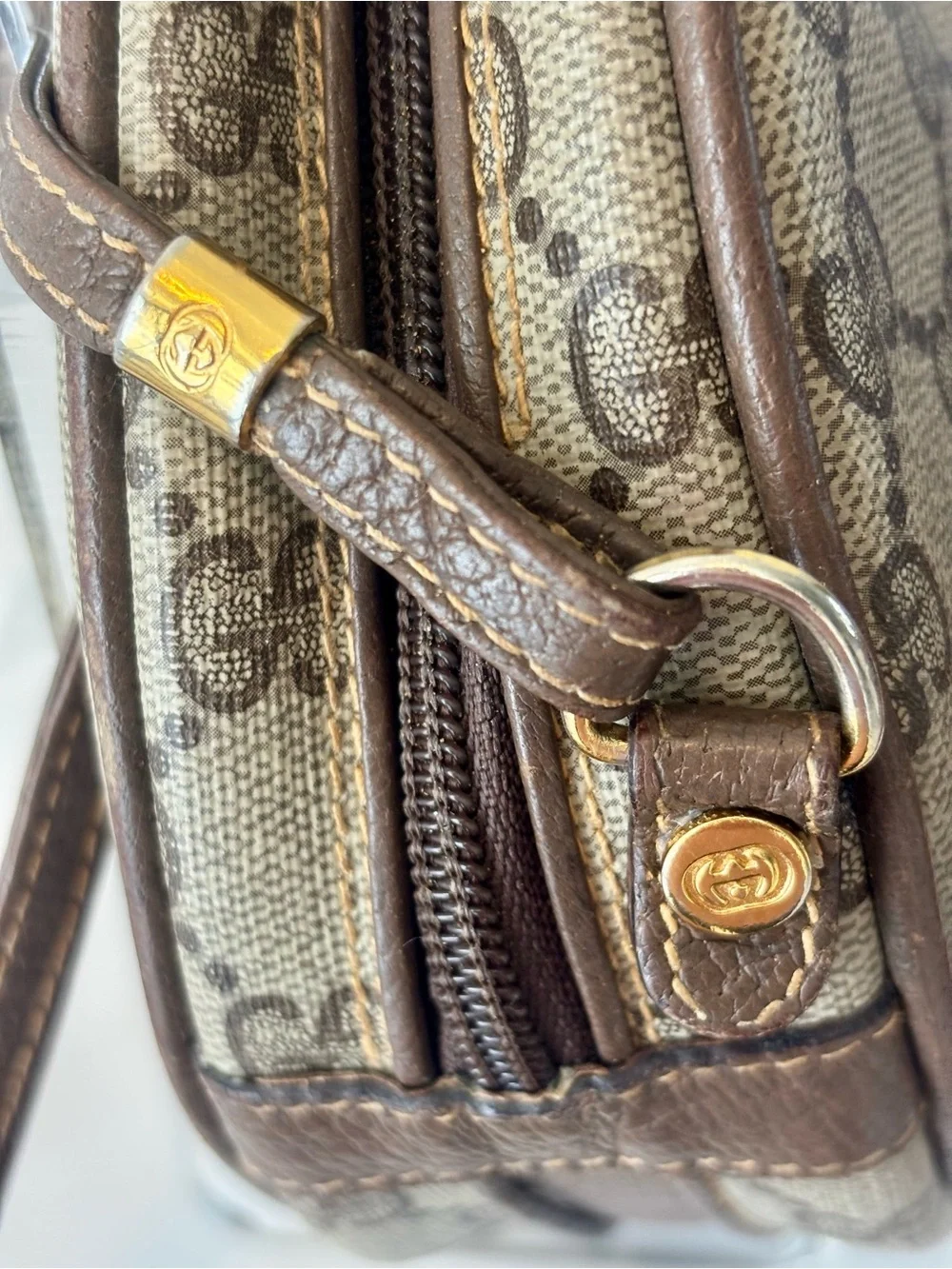 RARE Vintage GUCCI Canteen Crossbody Bag Monogram GG w/Dustbag